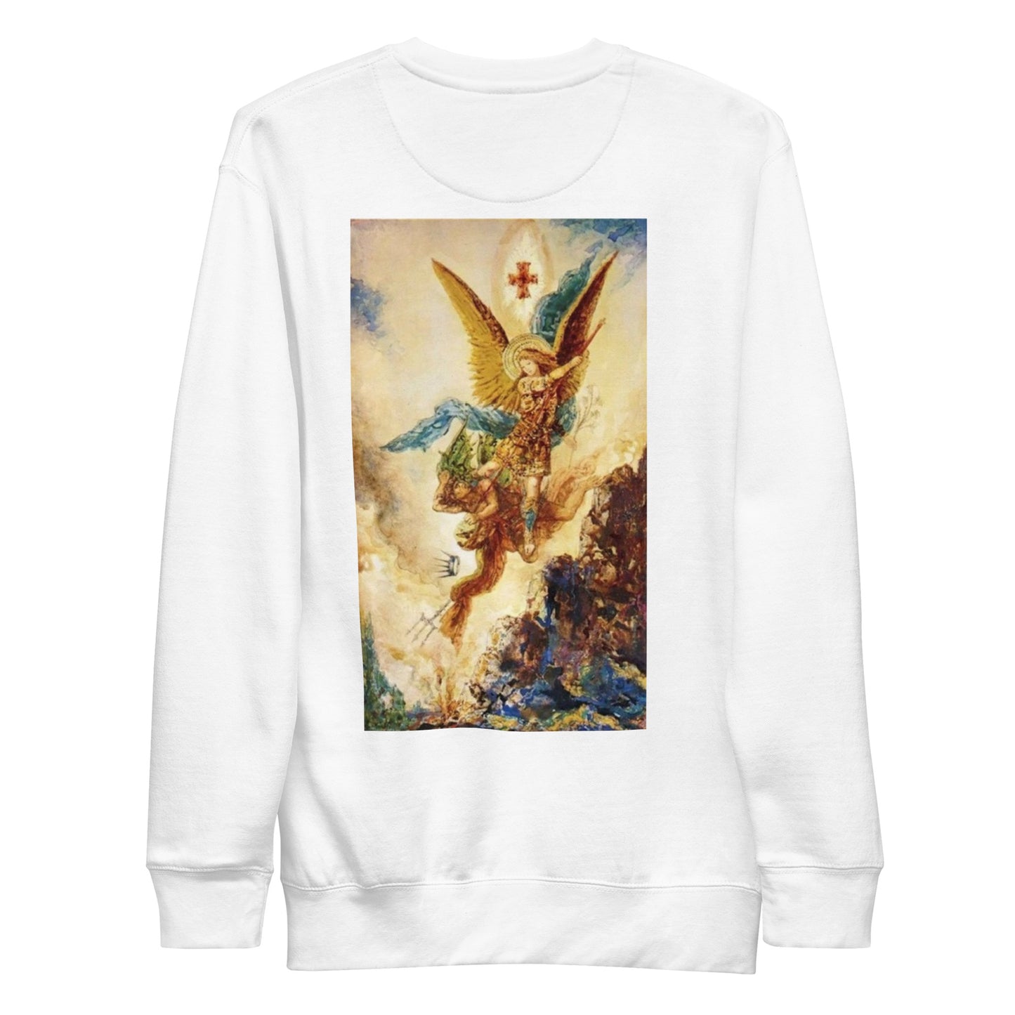 Vincit Qui Patitur Stoic sweater white Seneca quote back view