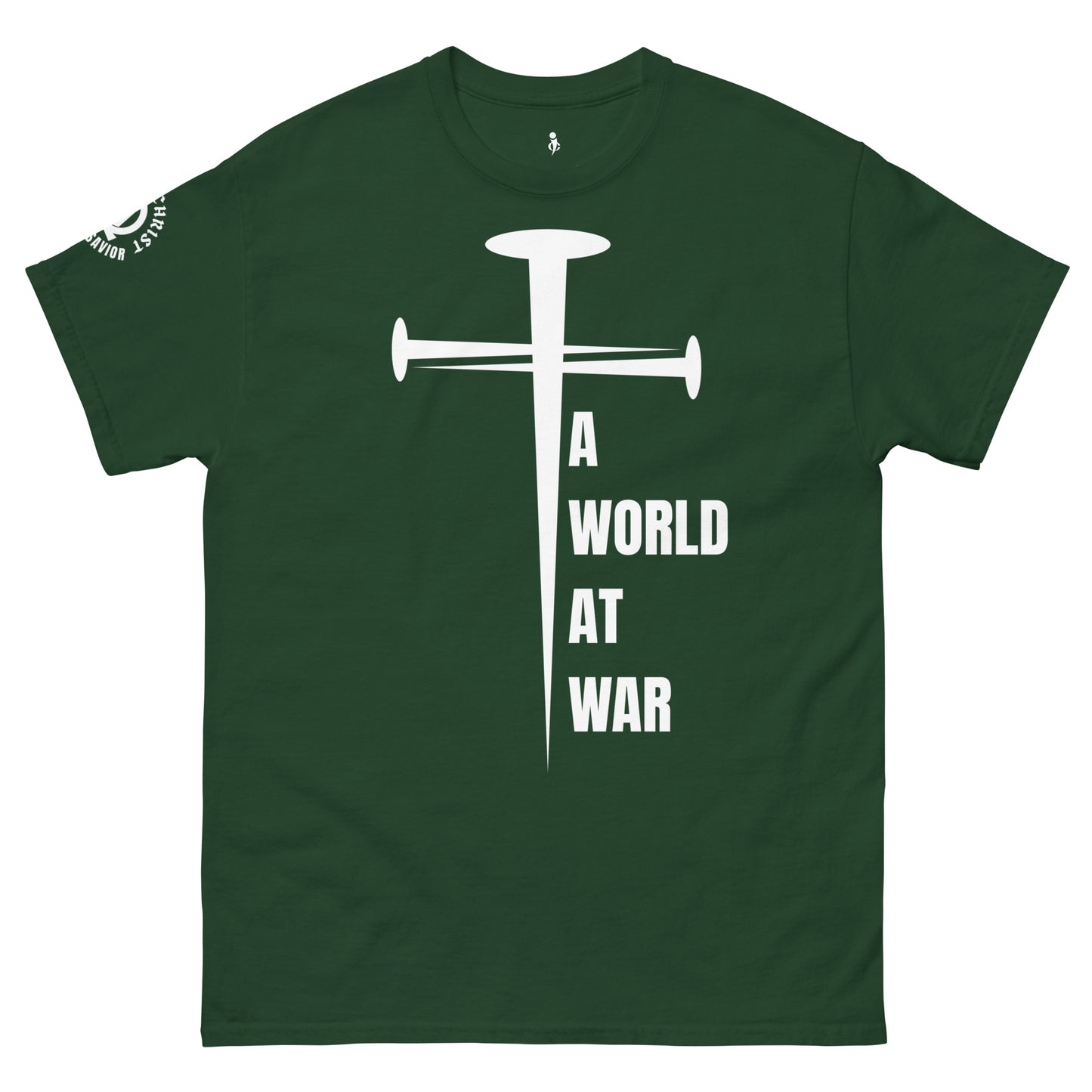 A World at War Tee forest green front view