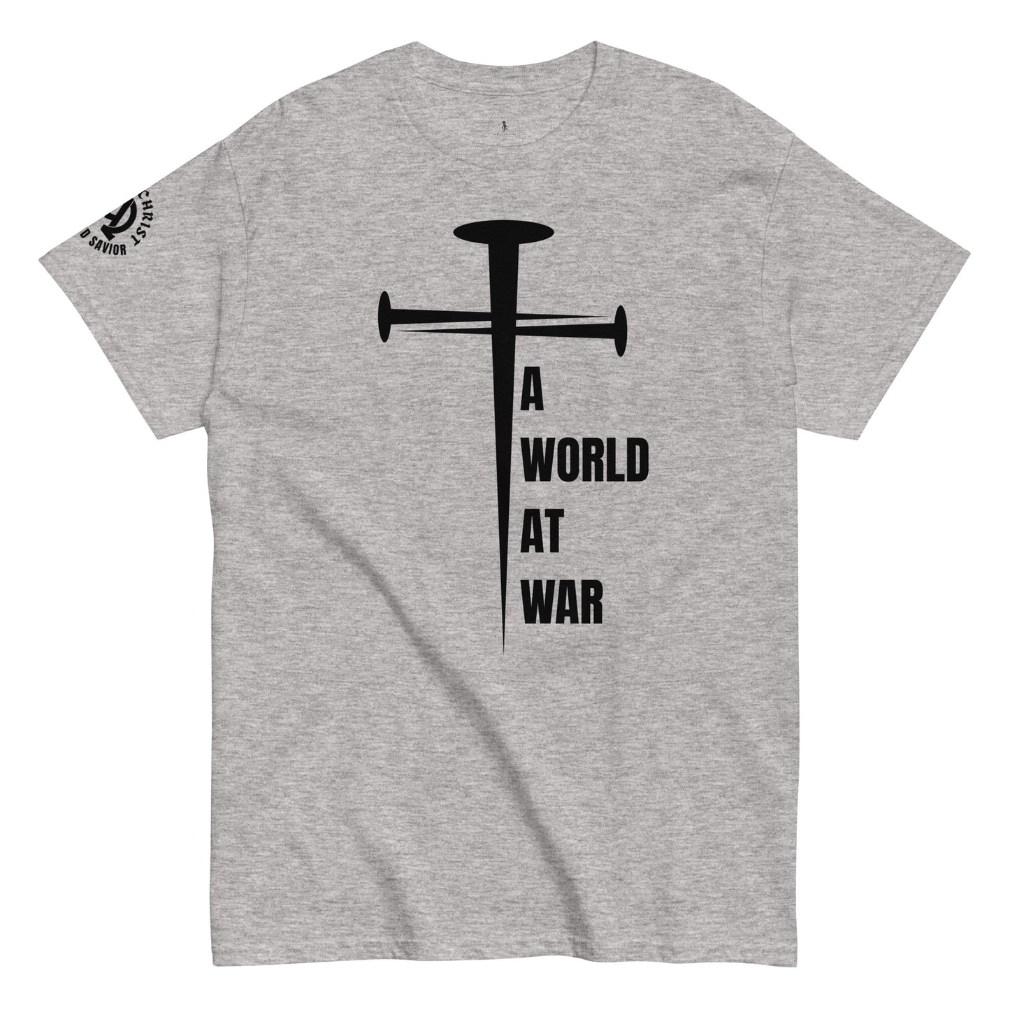 A World at War Tee sport grey front view 