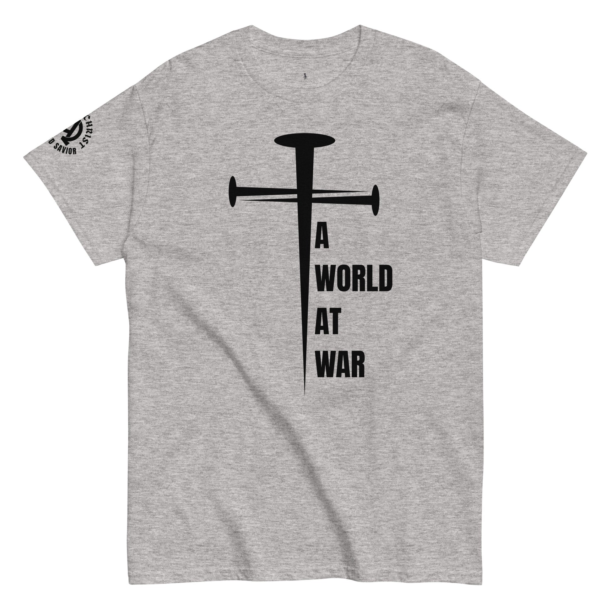 A World at War Tee sport grey front view 