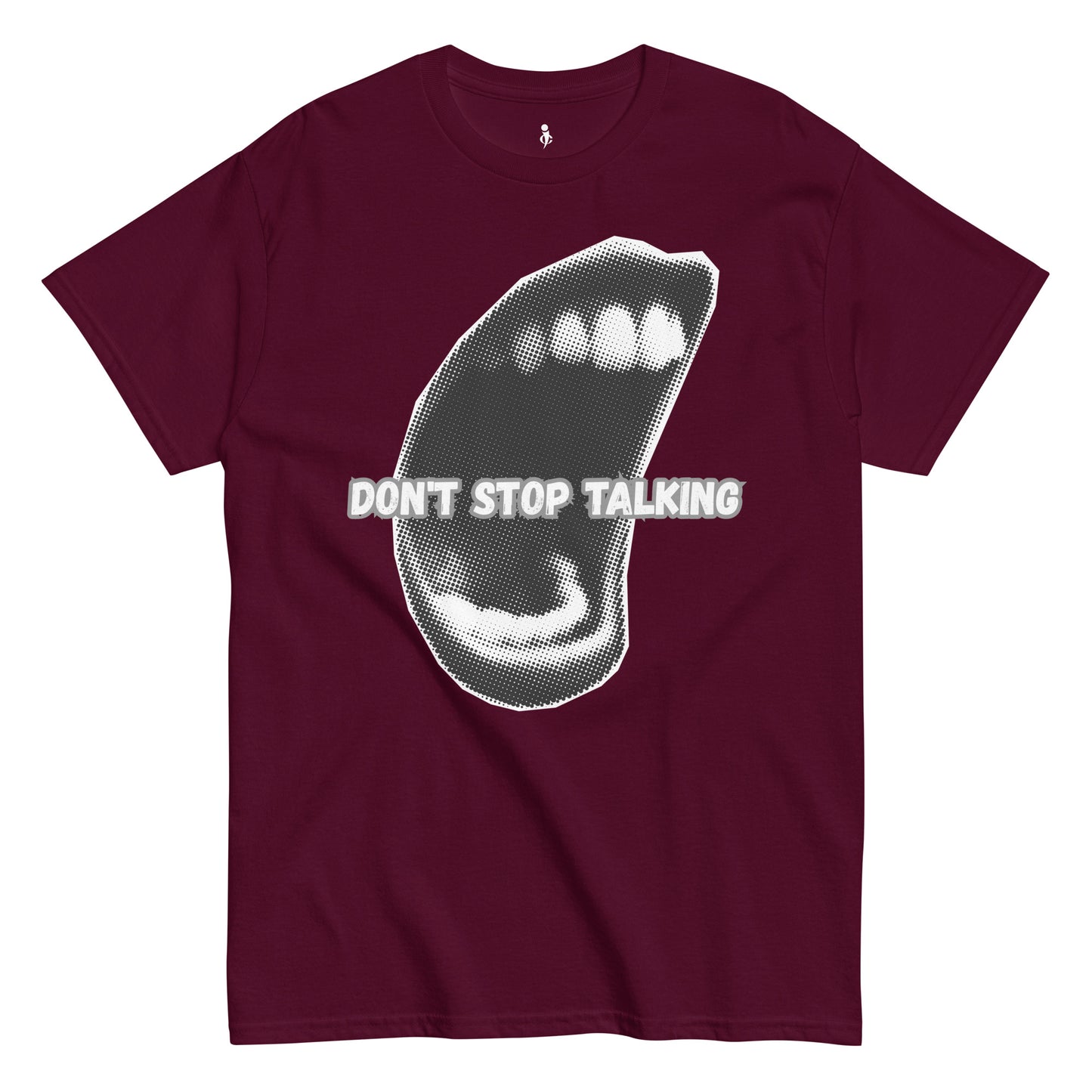 Don’t Stop Talking Tee front view red 