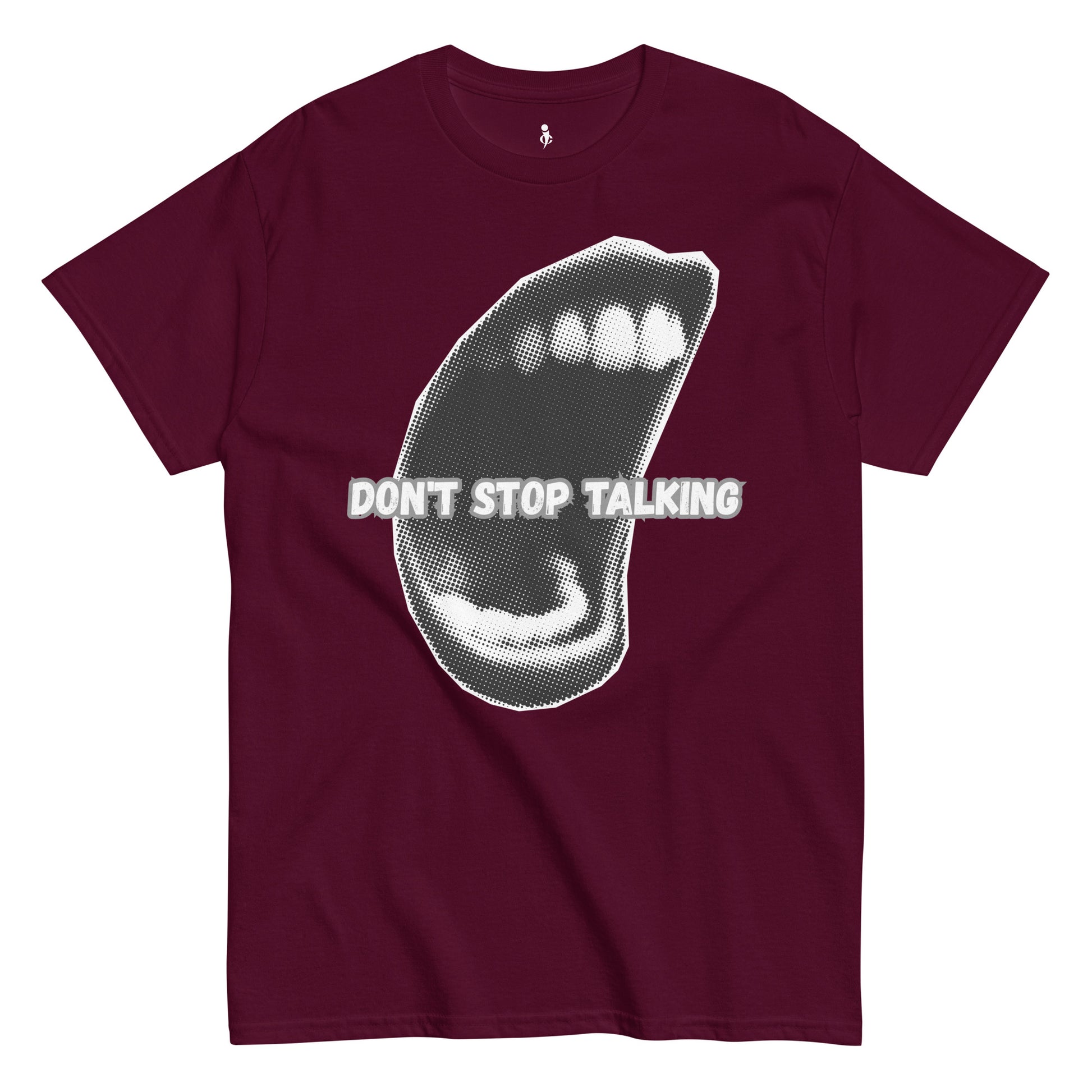 Don’t Stop Talking Tee front view red 