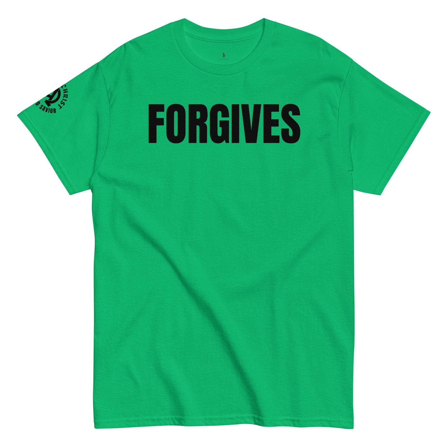 FORGIVES TEE irish green front view 