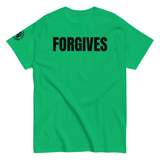 FORGIVES TEE irish green front view 