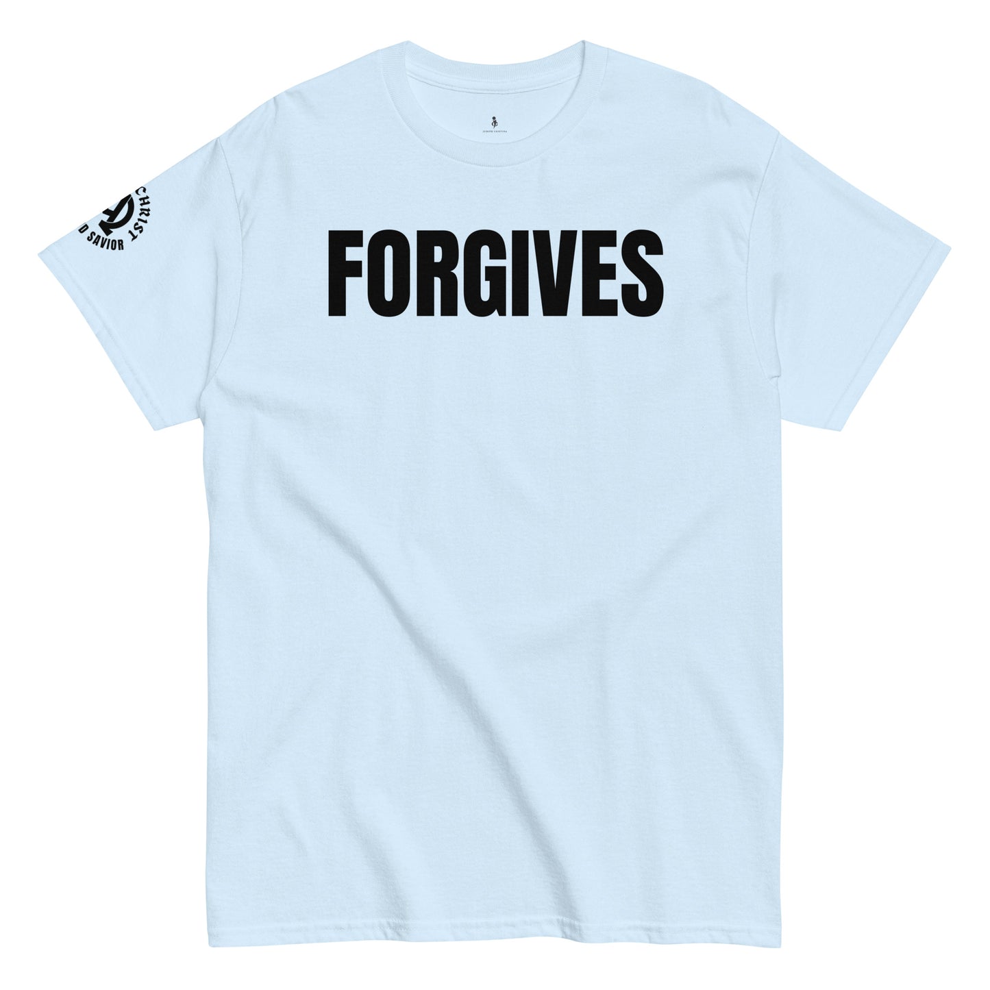 FORGIVES TEE light front view 