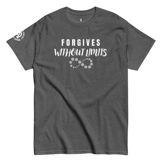 FORGIVES WITHOUT LIMITS TEE dark front view
