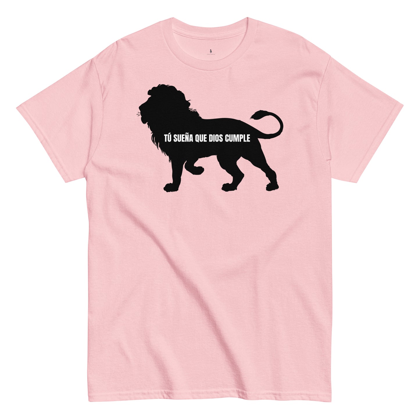 Faith Lion Tee – Tú Sueña Que Dios Cumple light pink front view