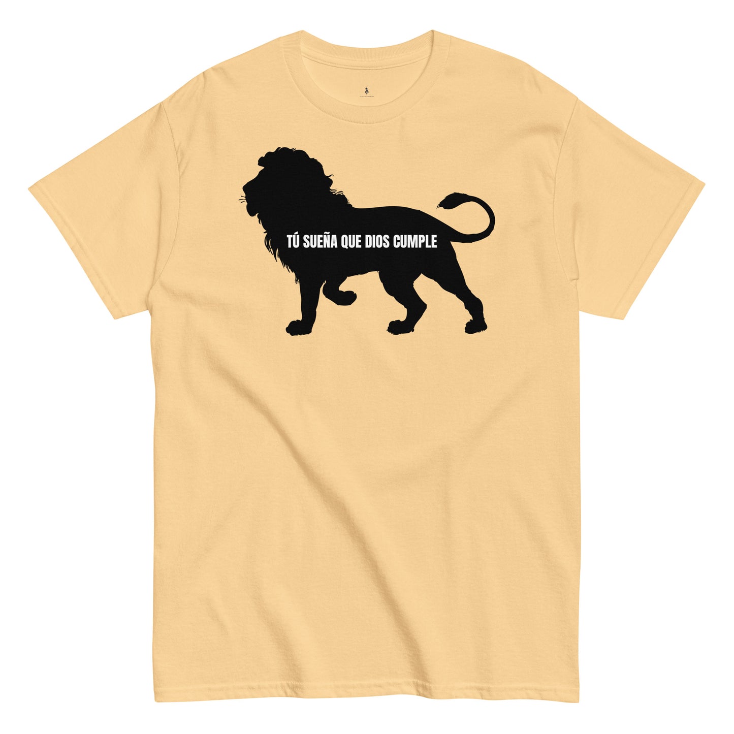 Faith Lion Tee – Tú Sueña Que Dios Cumple ligh yeloow front view