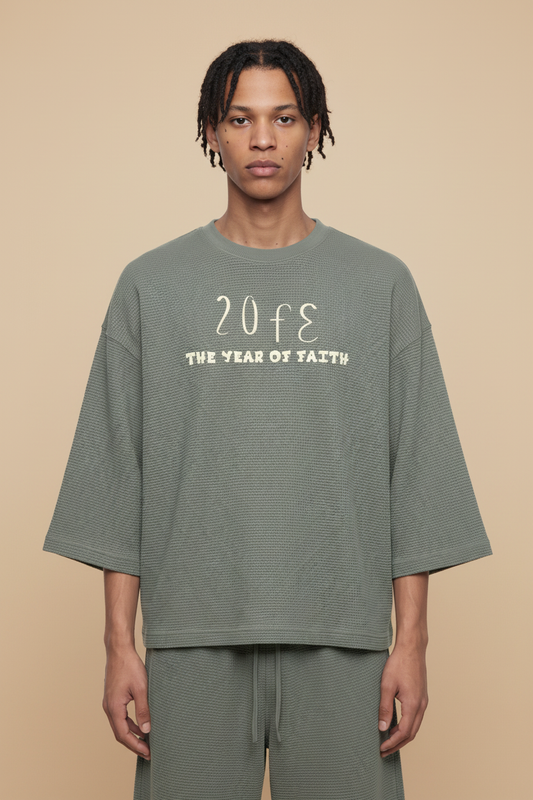 Front-view 20FE YEAR TEE male-model mockup
