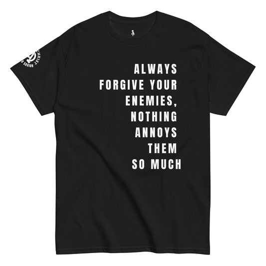 Forgiveness Tee black view front 