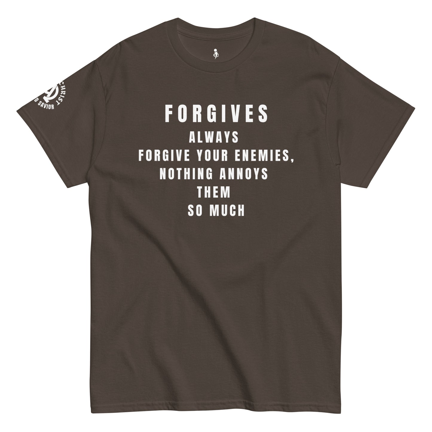 Forgives – Strength in Grace Tee dark chocolate color 