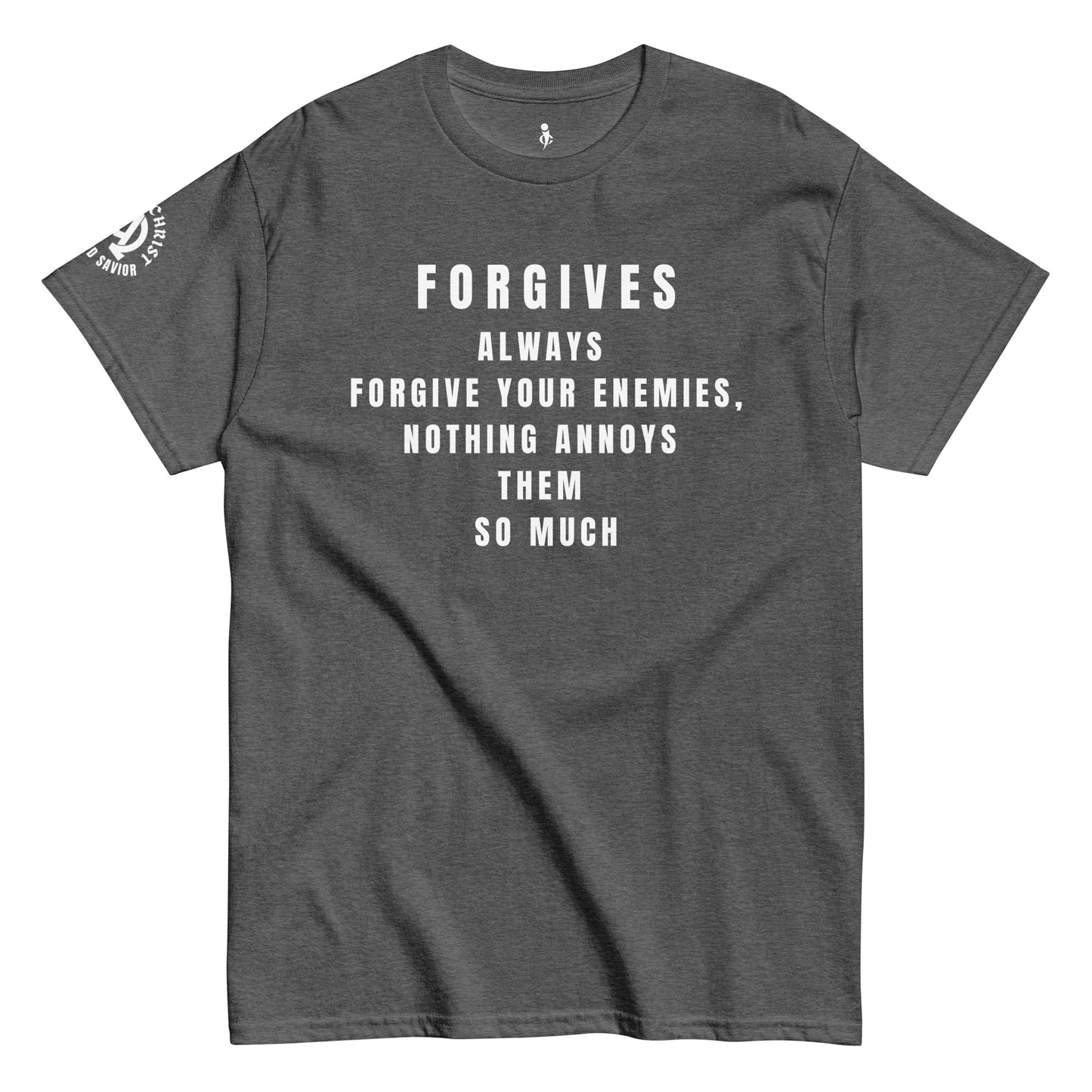 Forgives – Strength in Grace Tee dark grey front view