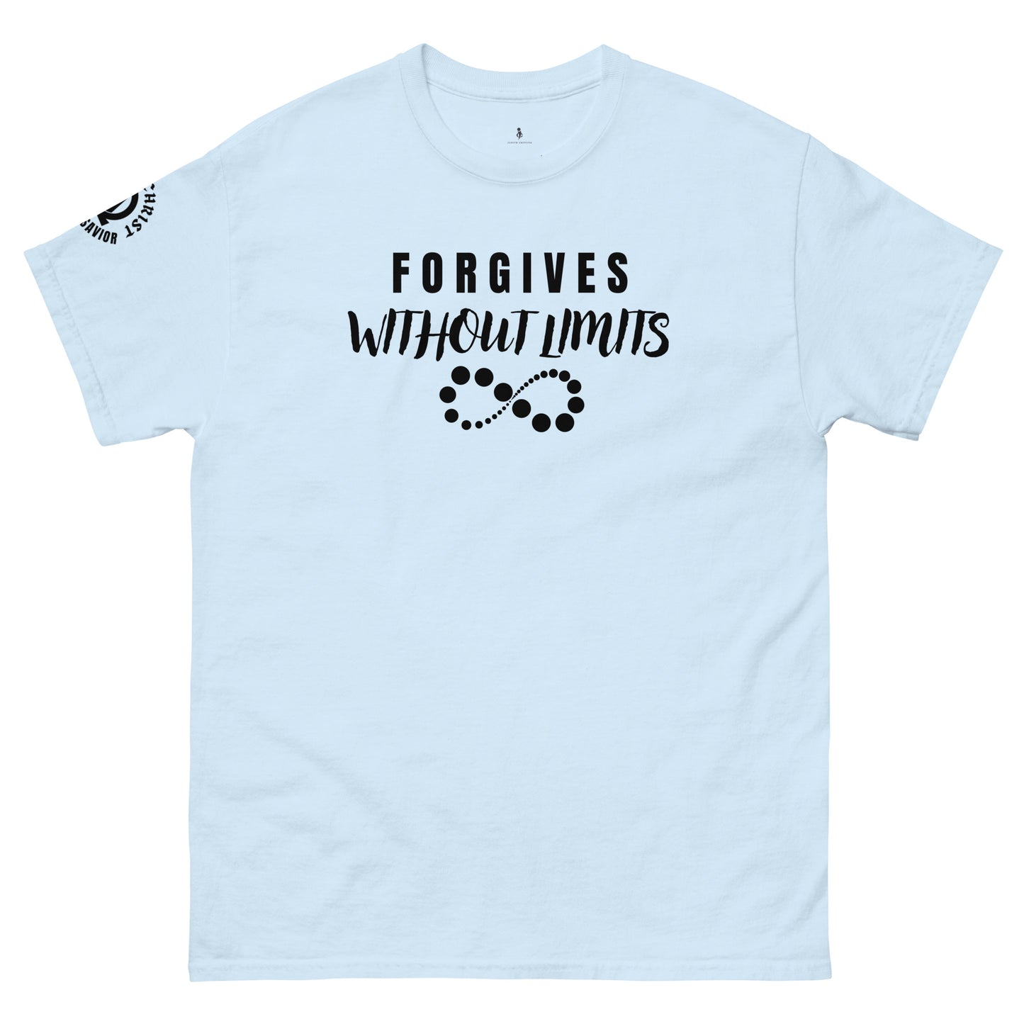 Forgives – Strength in Grace Tee light blue front view