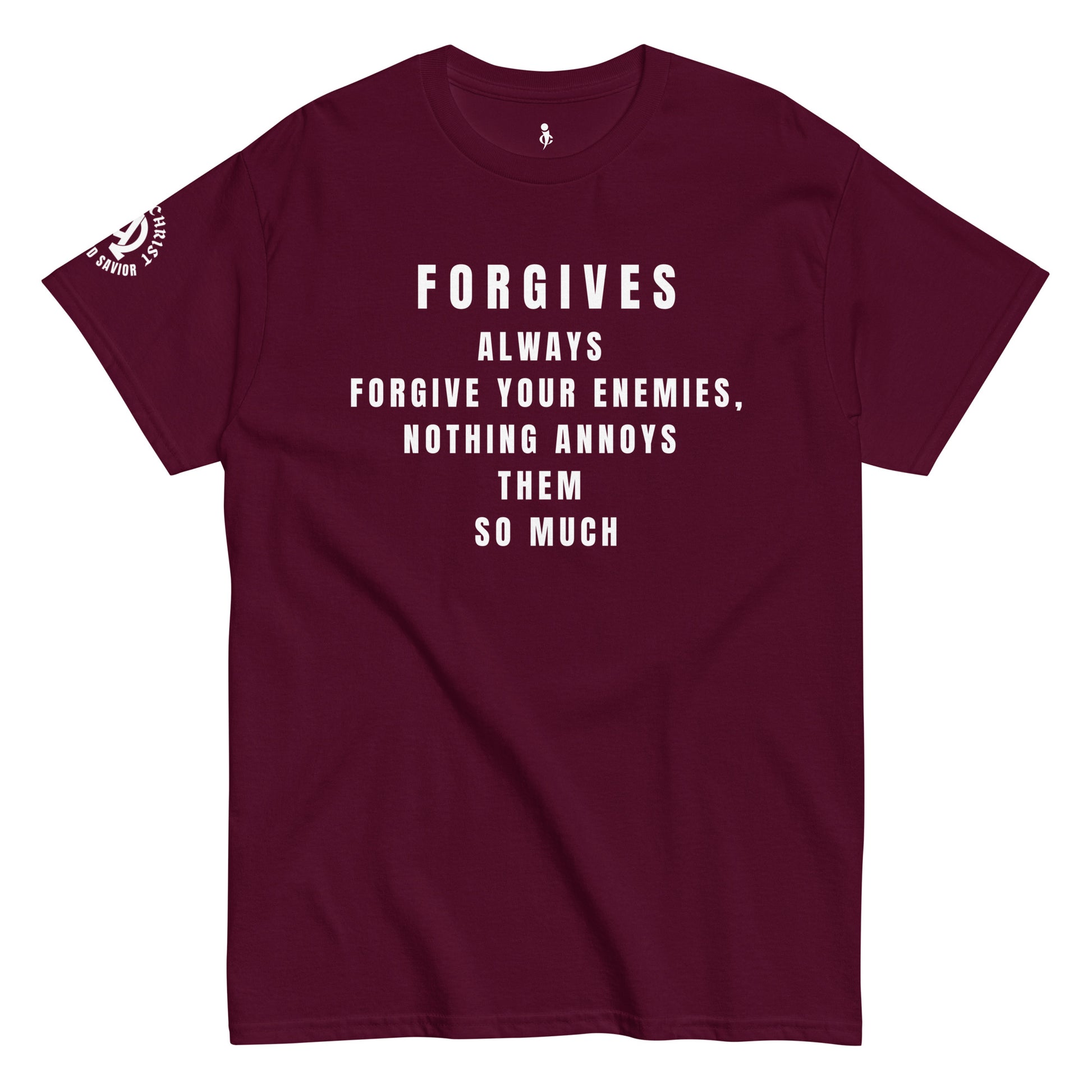 Forgives – Strength in Grace Tee maroon color 