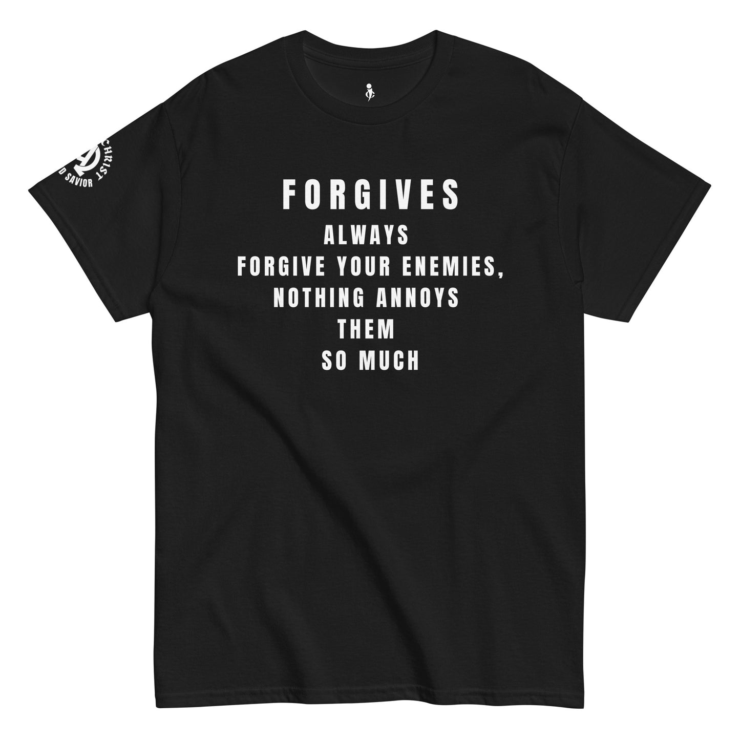 Forgives – Strength in Grace Tee black front view 