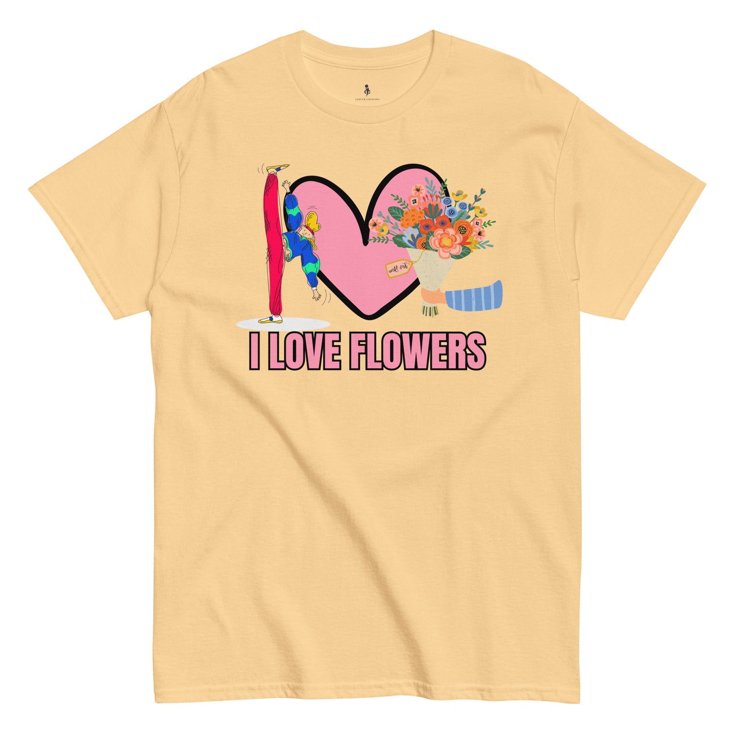 I Love Flowers Tee yellow haze front view