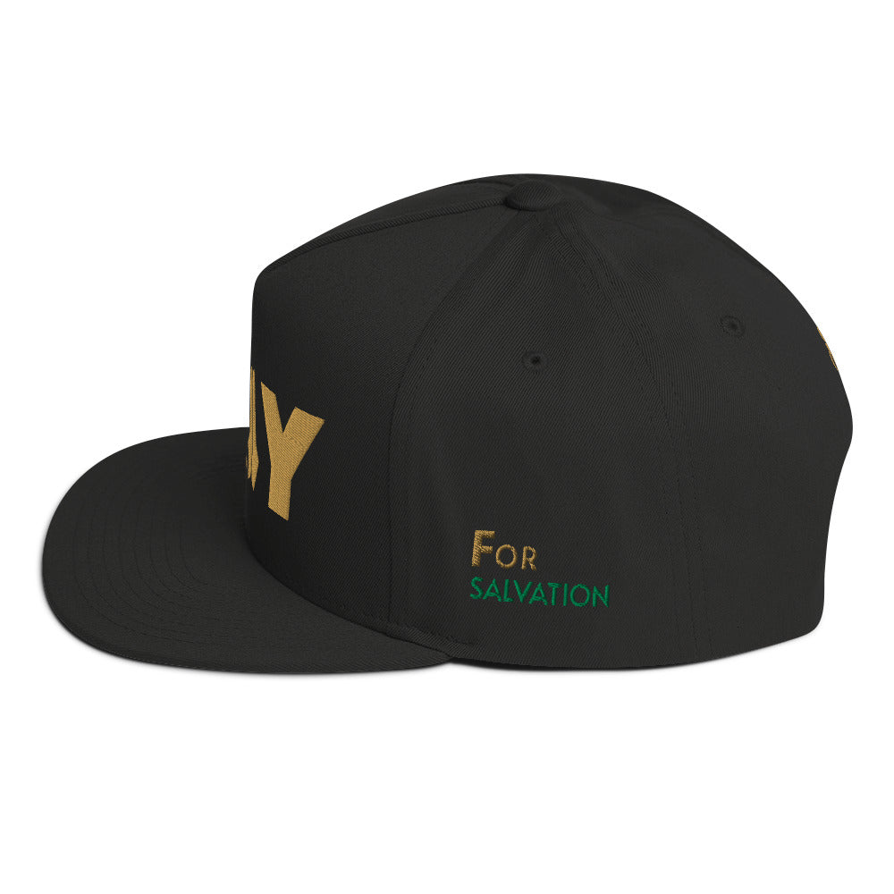 PRAY GOLDEN HAT left side view black 