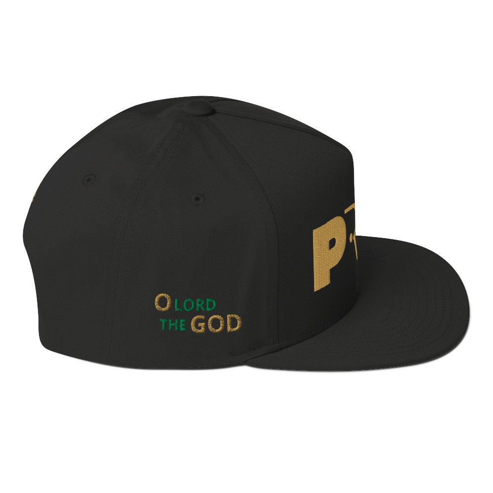 PRAY GOLDEN HAT risght side view black