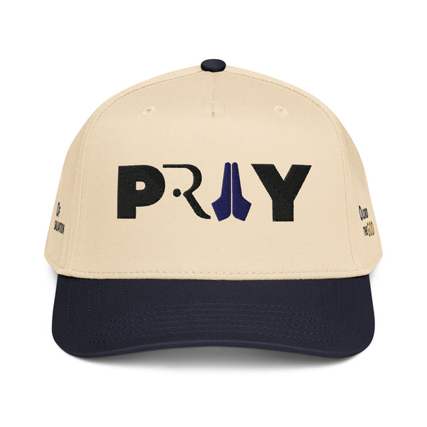 PRAY HAT NAVY FRONT SIDE 