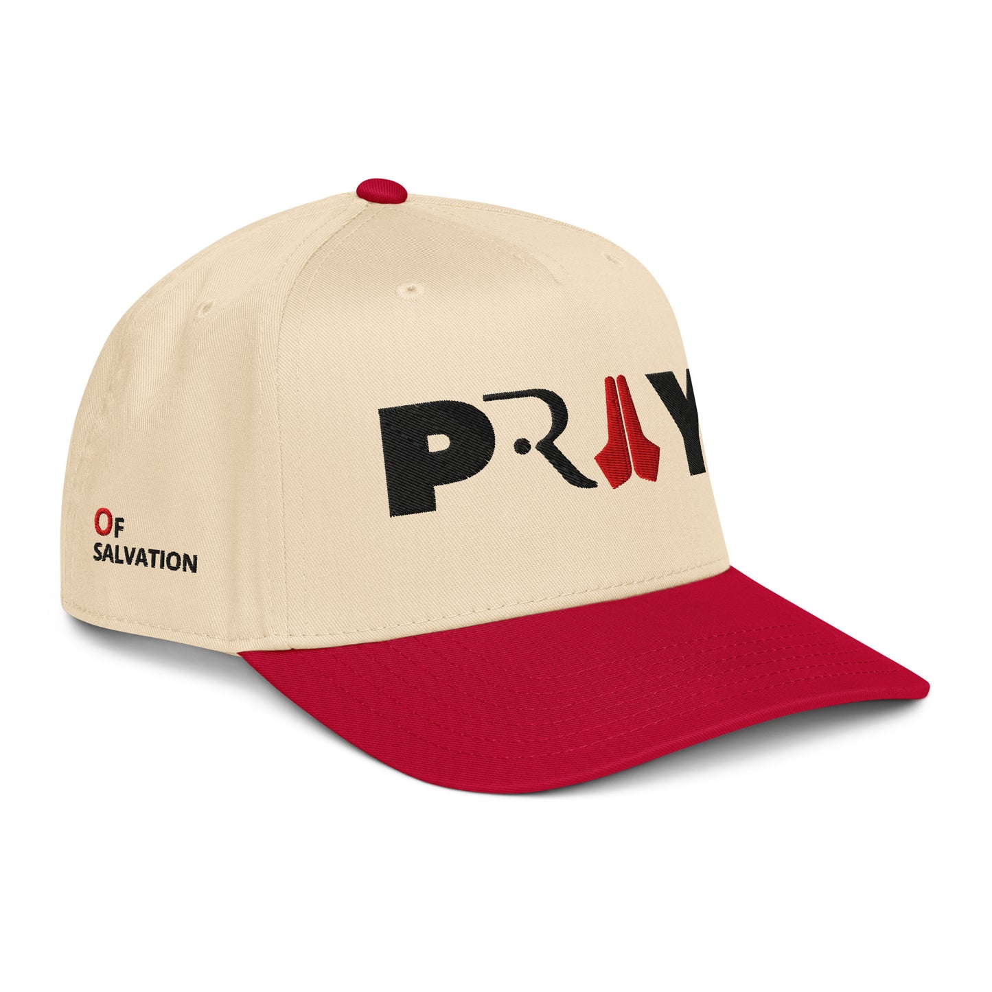 PRAY HAT RED LEFT SIDE VIEW