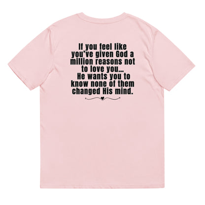 Read the Back/A Message for You. TEE BACK VIEW FRONT PINK COTTON 