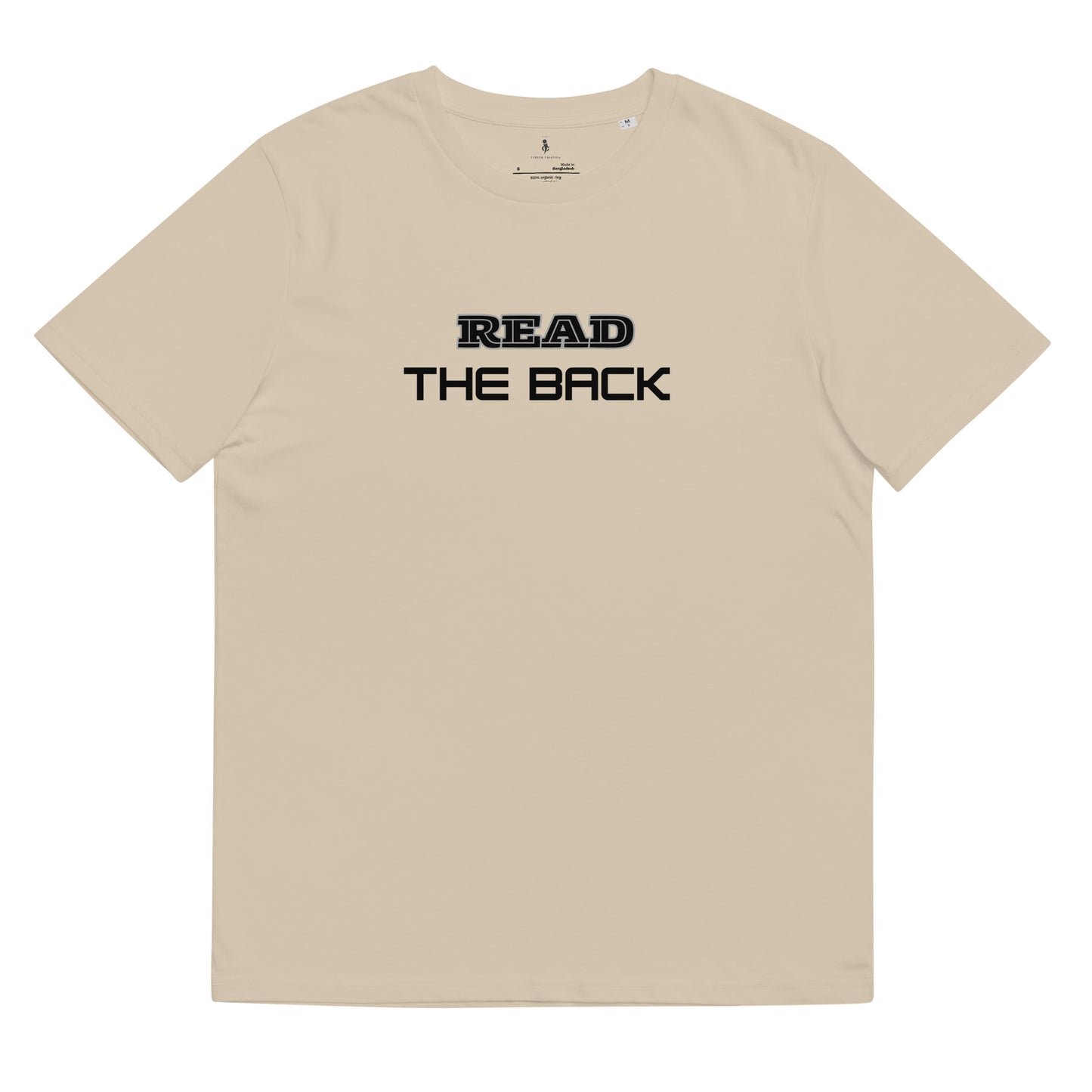 Read the Back/A Message for You. TEE SAND FRONT VIEW 