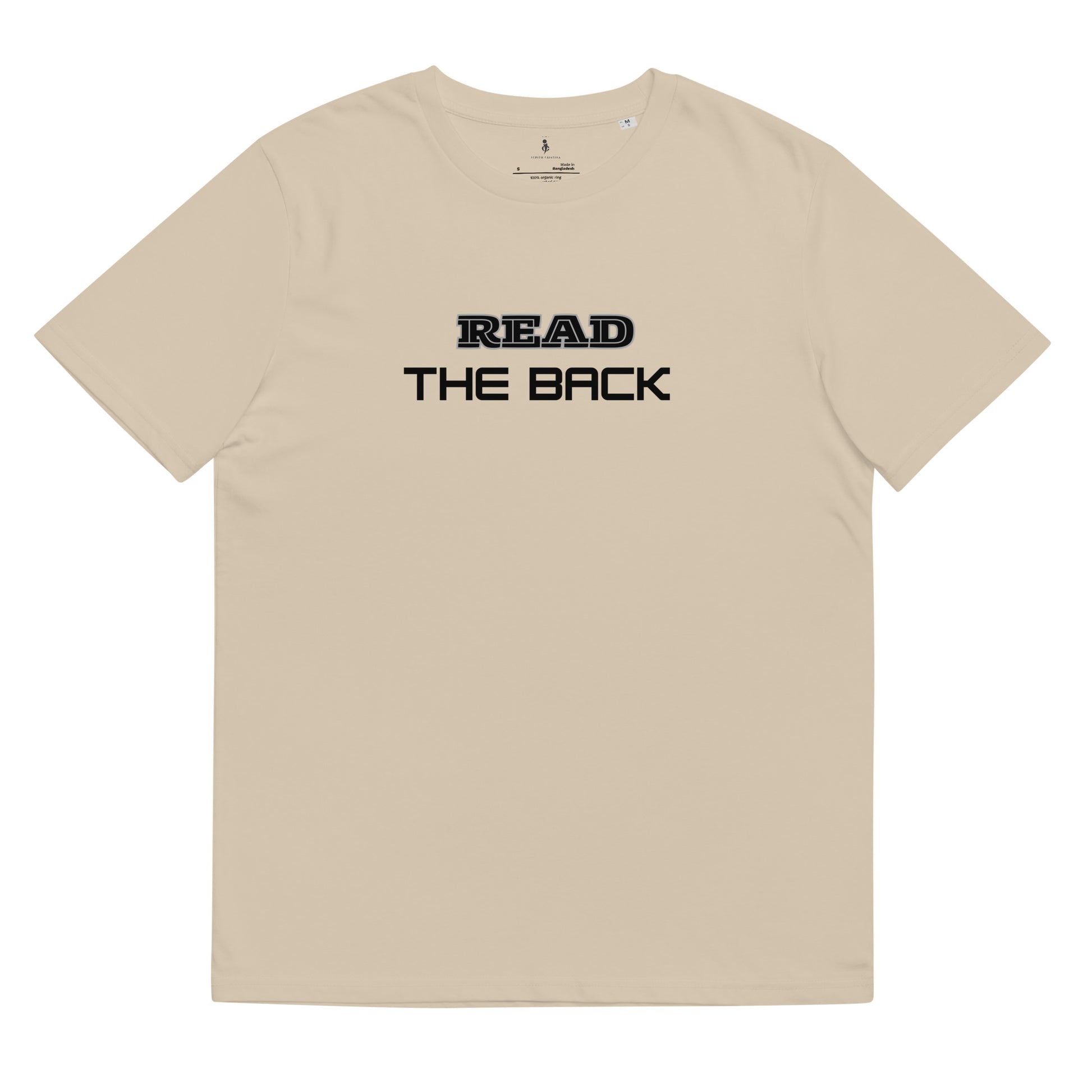 Read the Back/A Message for You. TEE SAND FRONT VIEW 