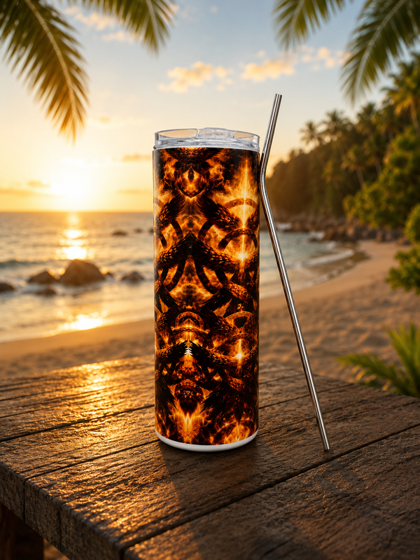 Seraphim Flame Stainless Steel Tumbler  front view 
