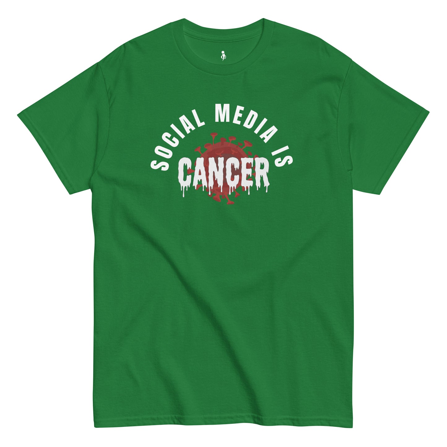 Social Media Is Cancer Tee green 1 view 
