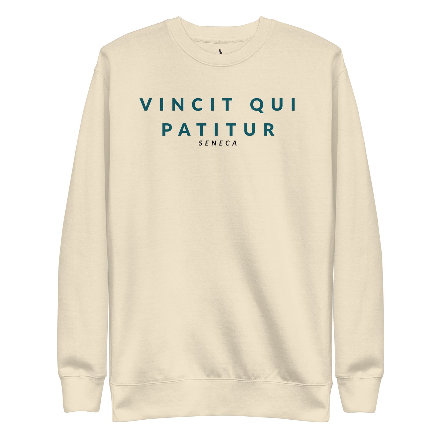 Vincit Qui Patitur Stoic sweater bone Seneca quote front view