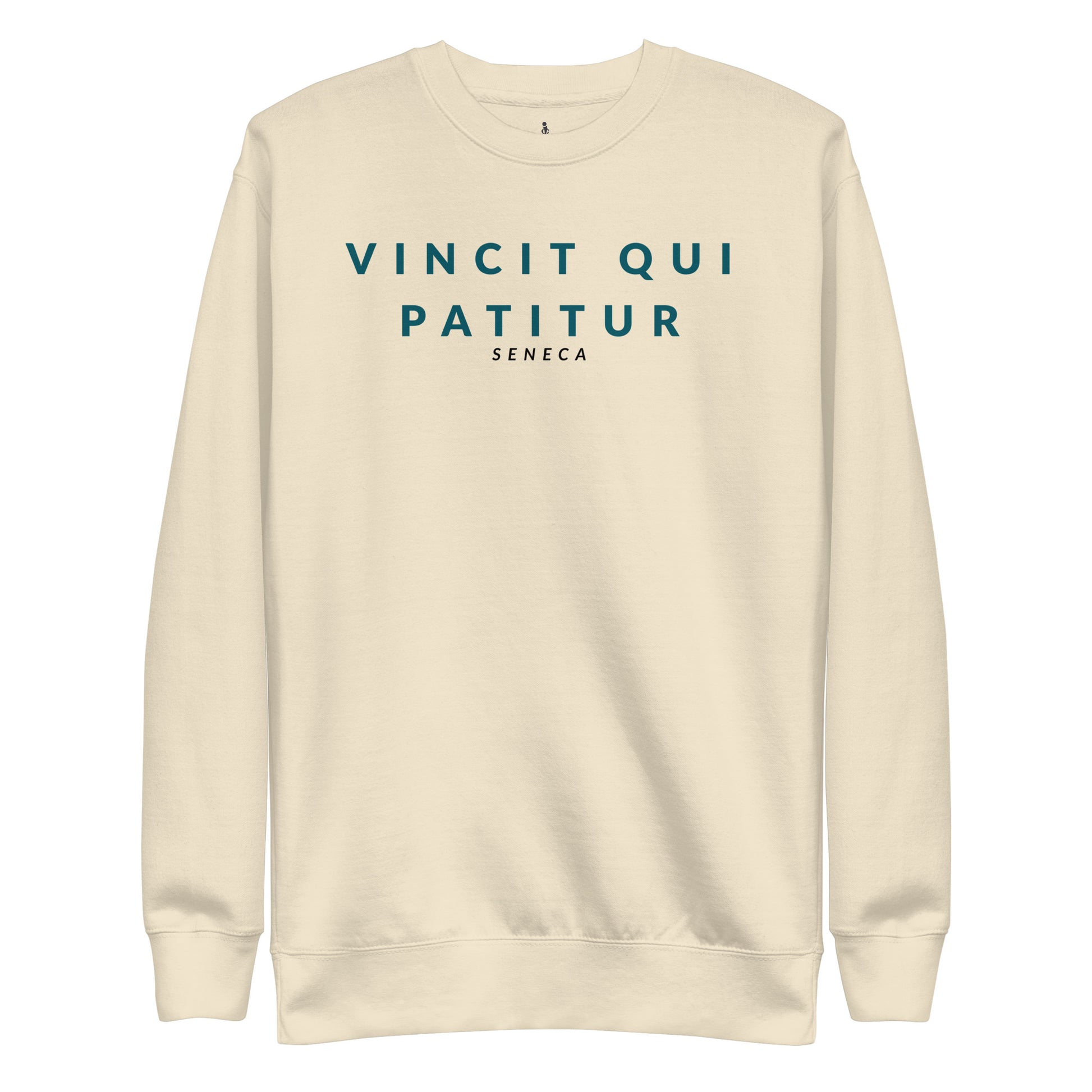 Vincit Qui Patitur Stoic sweater bone Seneca quote front view