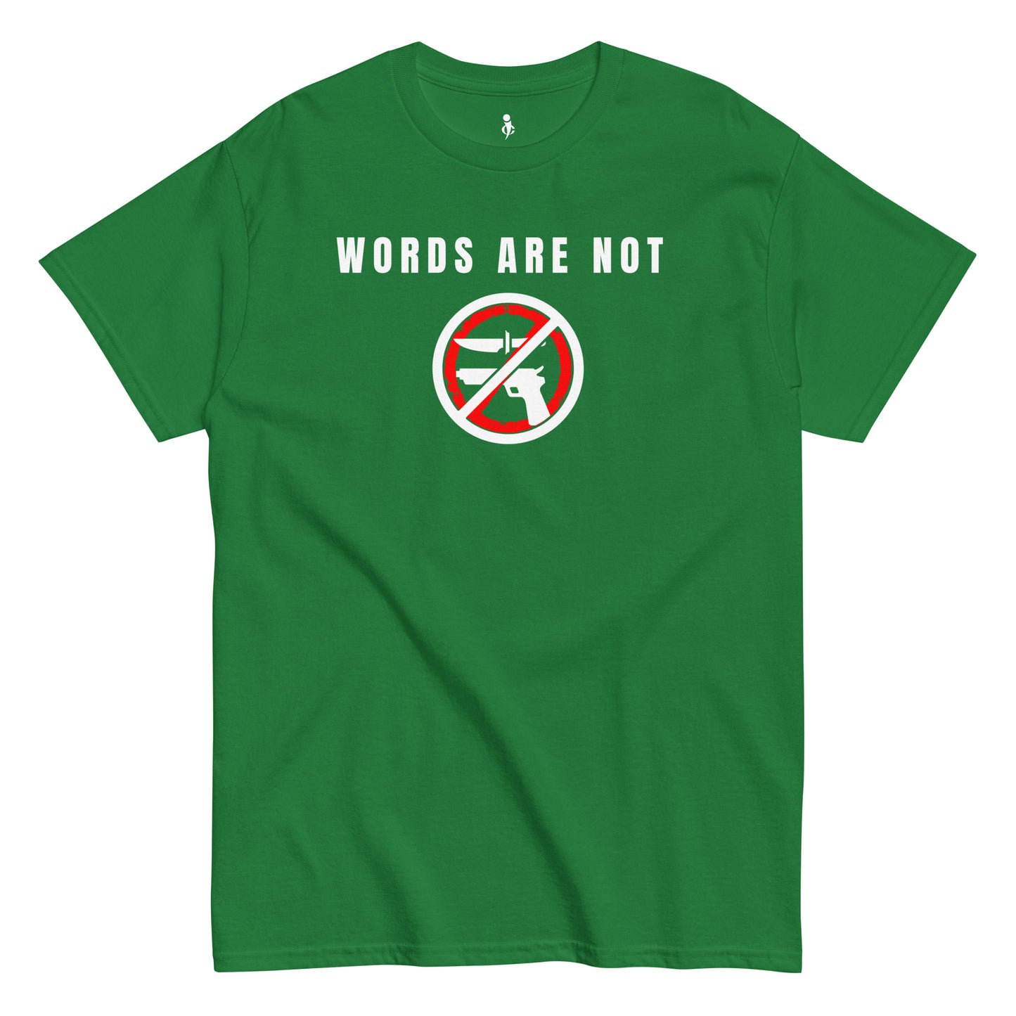 Words Are Not Violence Tee light green 